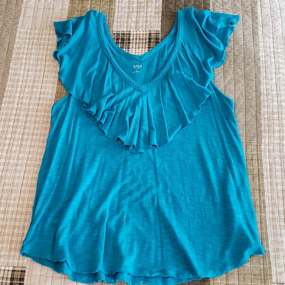 A.n.a. turquoise sleeveless blouse